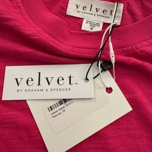 Velvet T-shirt NWT Cotton Medium Pink Boxy Adorable